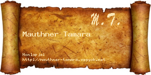 Mauthner Tamara névjegykártya